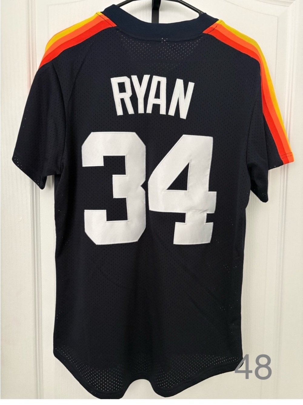 Men's Black 'Ryan' #34 Athletic Jersey with Sunset Shoulder Stripes